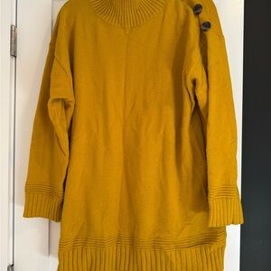 Anthropologie Mustard Sweater with Button Detail